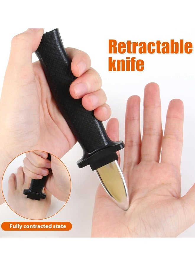 4 Pack Retractable Fake Knife Retractable Knife Halloween Props Fake Plastic Blades For Halloween April Fool's Party - Image 4